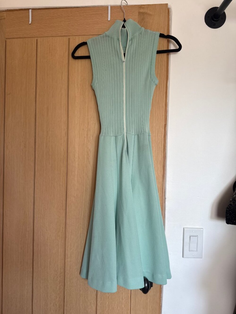 Vintage Mint Sleeveless Ribbed Knit Maxi Dress 7/8